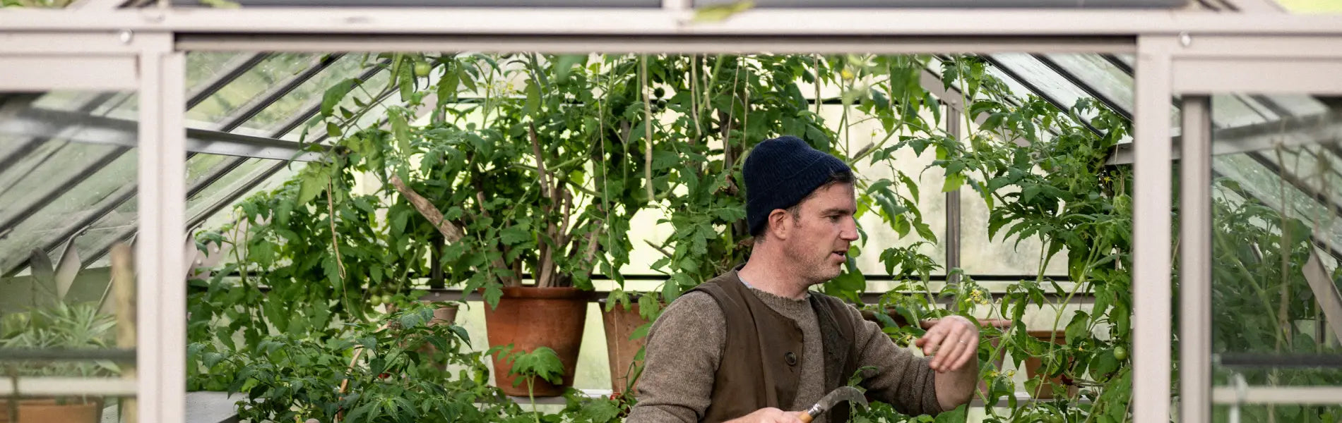 Gill in his Rhino greenhouse