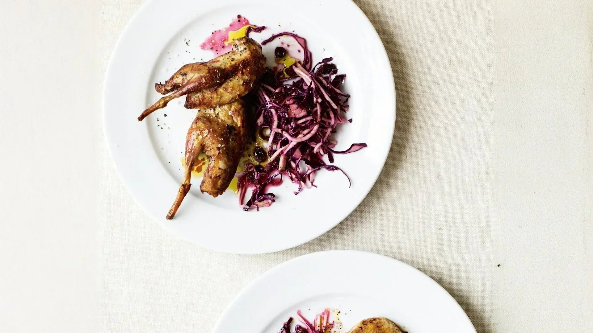 Gill's Roast Partridge with Red Cabbage, Celeriac and Raisins