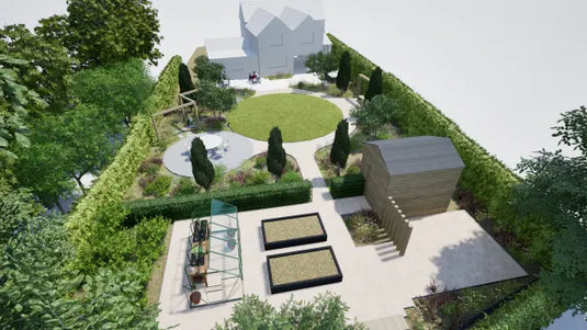 render of a garden design