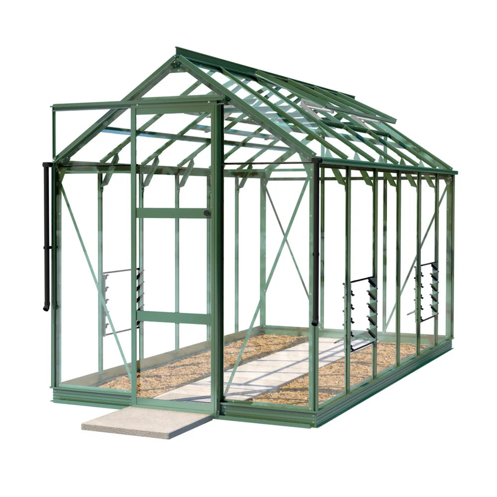 6x12 Rhino Premium Greenhouse tuscan olive cgi front