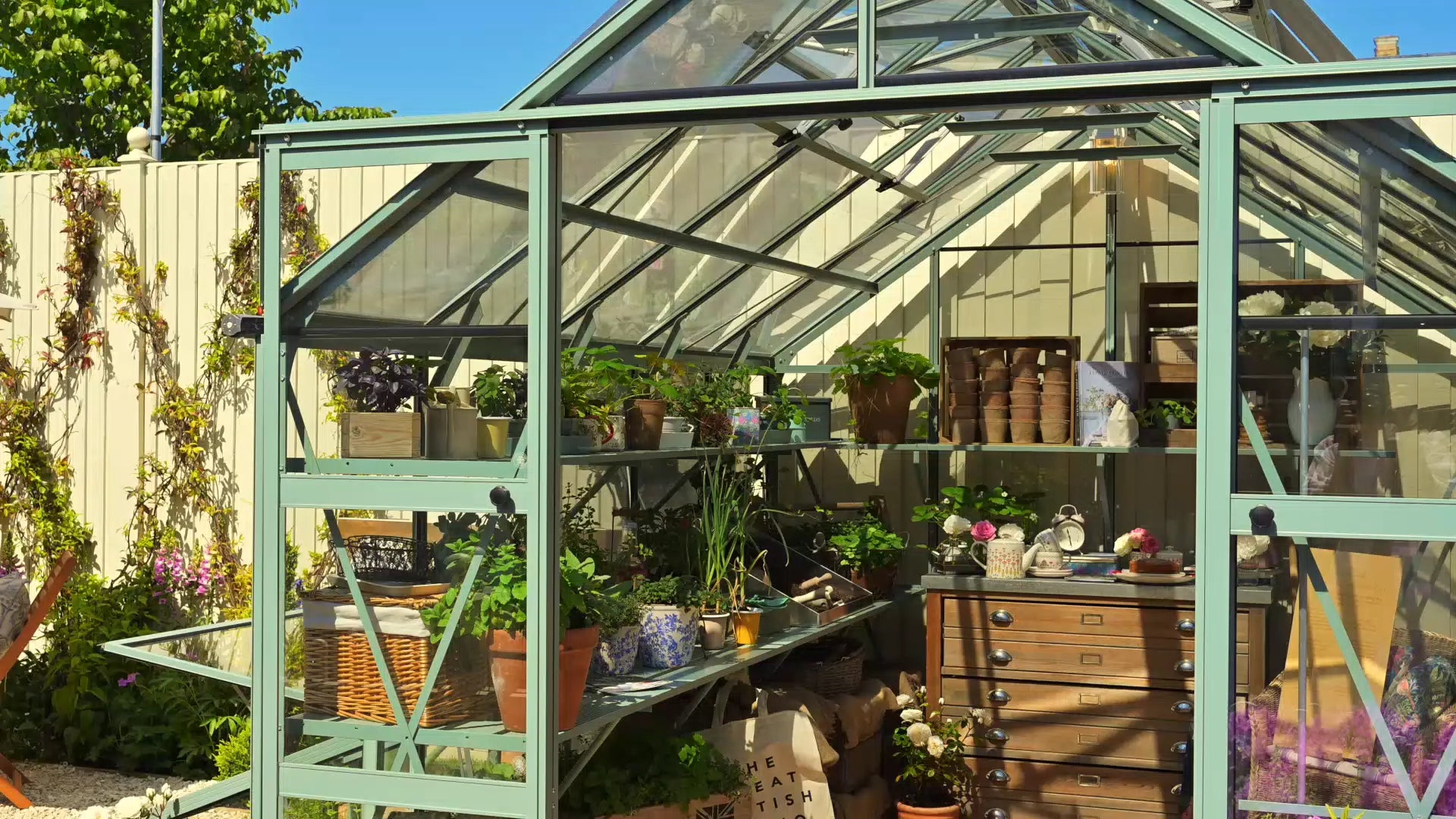 Load video: Rhino  Greenhouses @ Chelsea Flower Show 2024