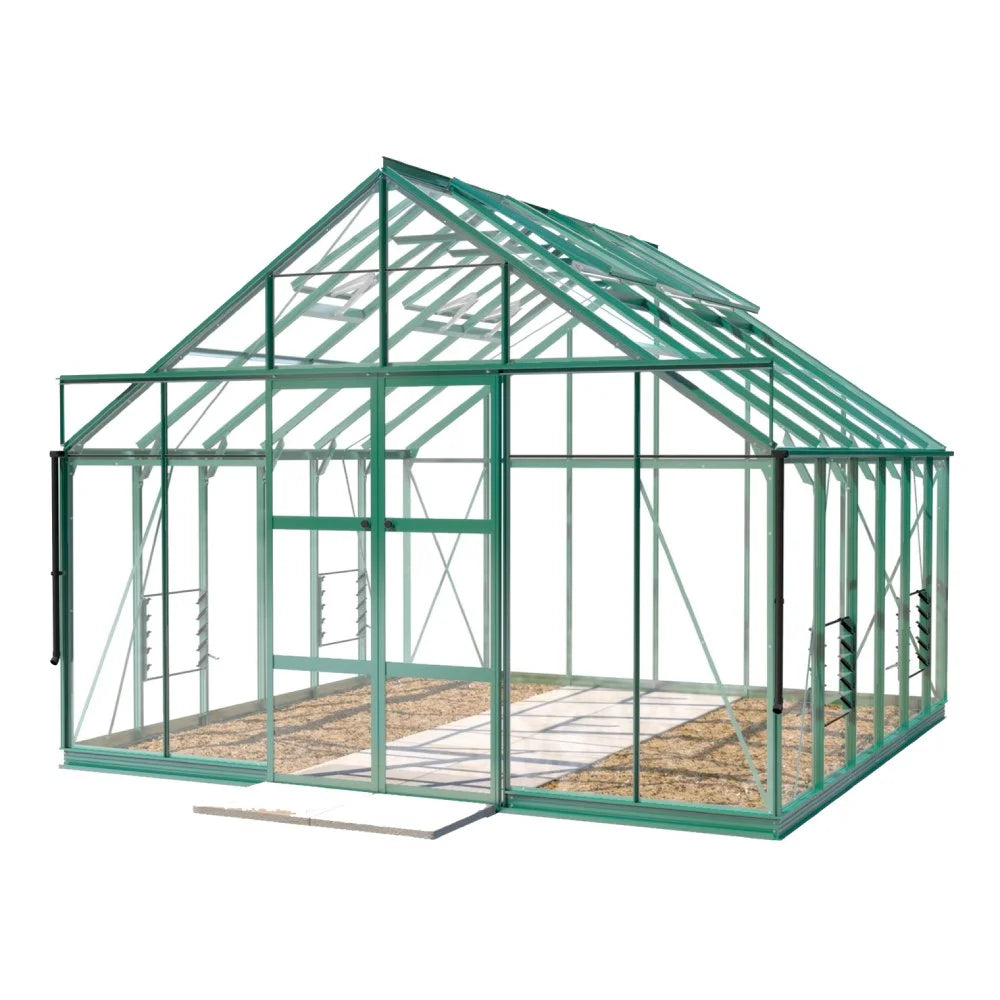 12x12 Rhino Premium Greenhouse green front