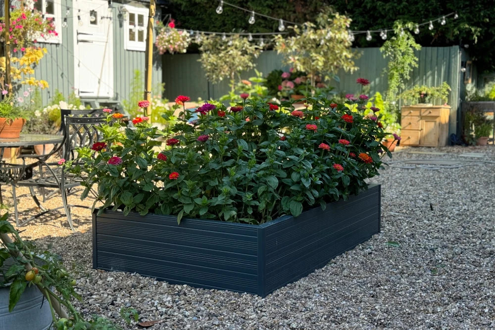 raised bed in midnight slate - 4x6