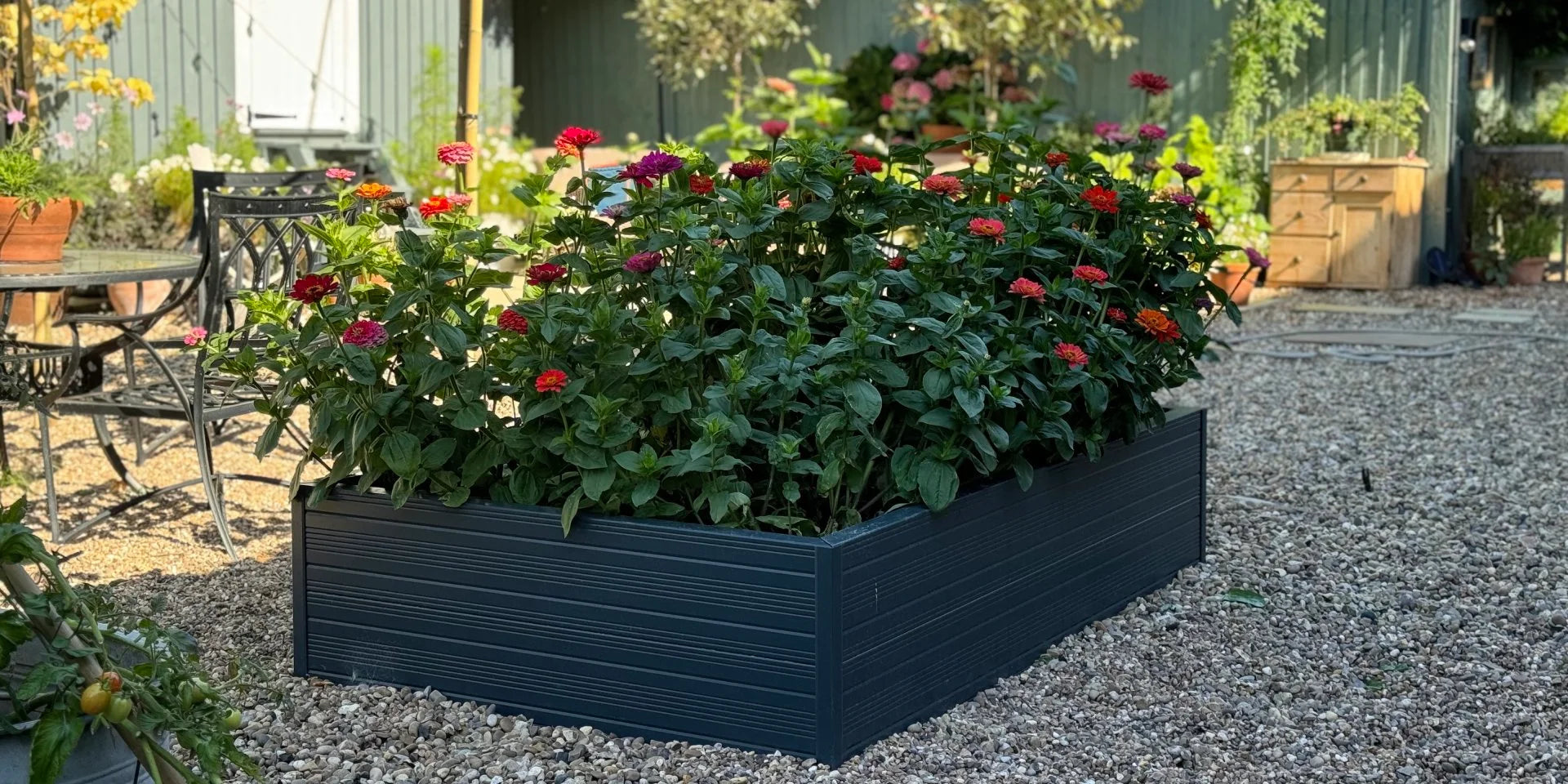 Raised Bed double tier in midnight slate